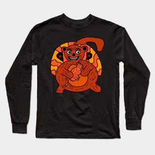 Halloween bear and cat became friends Long Sleeve T-Shirt